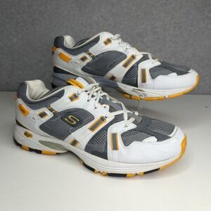 Skechers Sport Mens White Gray Yellow‎ Sneakers Walking Shoes Sz 12 53000